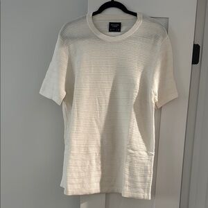 Banana Republic Cream Textured Short Sleeve Tee